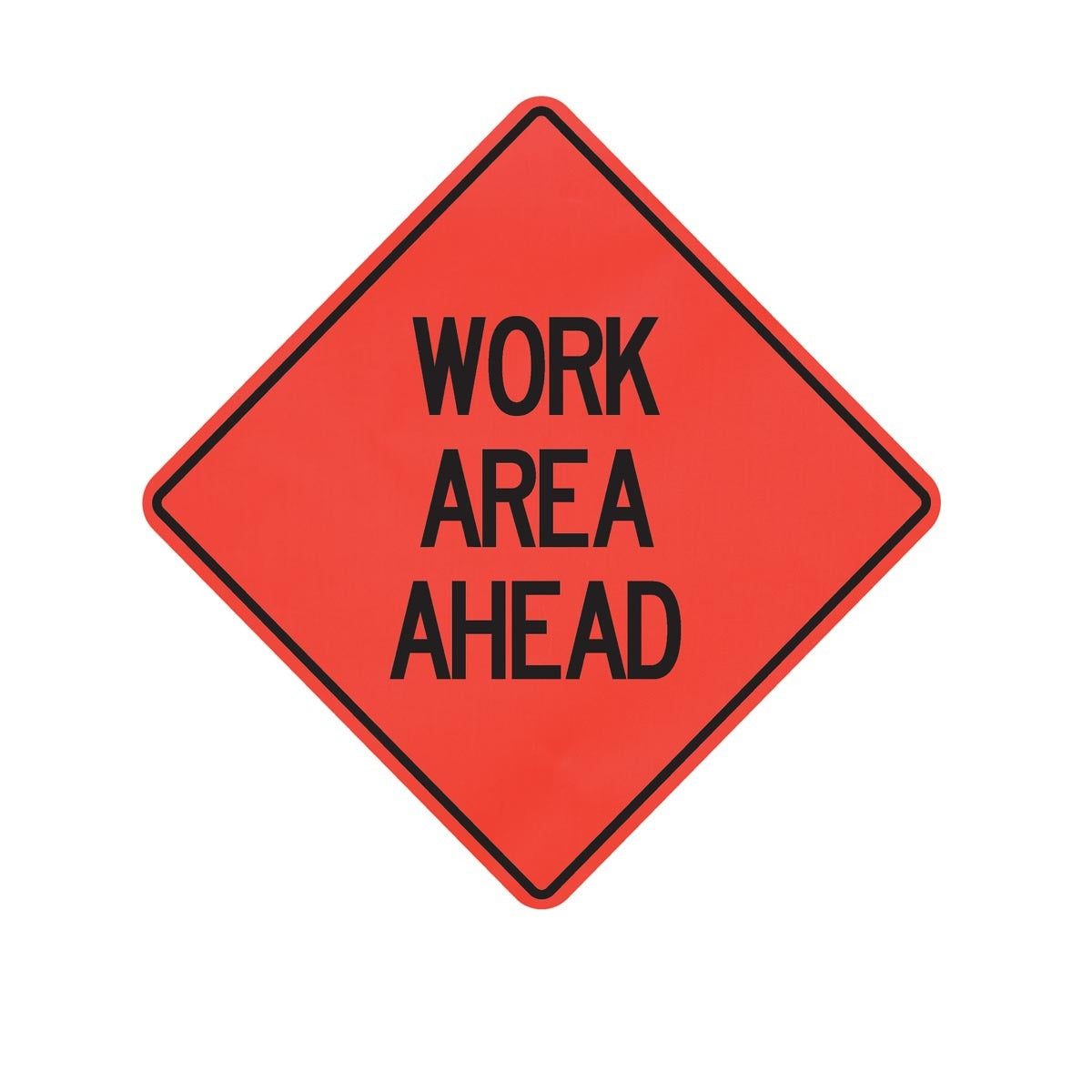 Cortina Safety Products 69" X 4" X 4" Orange And Black Lexan Polycarbonate Roll-Up Sign "WORK AREA AHEAD"