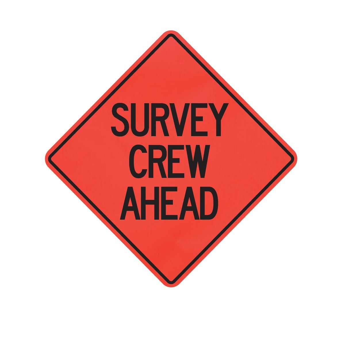 Cortina Safety Products 69" X 4" X 4" Orange And Black Lexan Polycarbonate Roll-Up Sign "SURVEY CREW AHEAD"