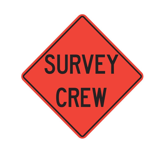 Cortina Safety Products 69" X 4" X 4" Orange And Black Lexan Polycarbonate Roll-Up Sign "SURVEY CREW"