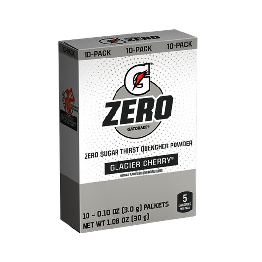 Gatorade® 1 Ounce Glacier Cherry Flavor Zero Powder Concentrate Package Zero Sugar Electrolyte Drink