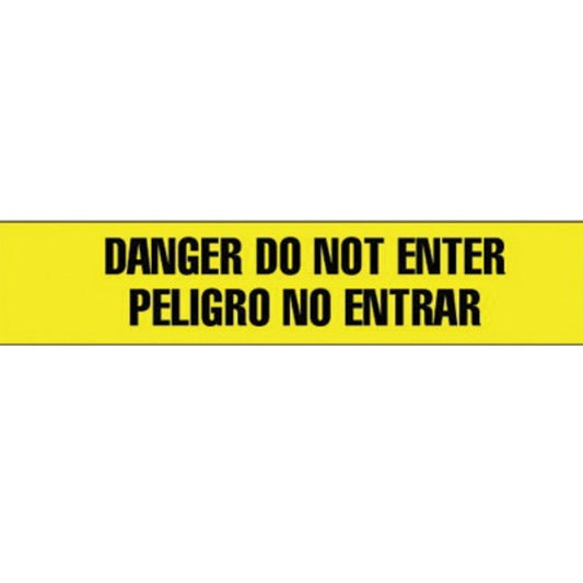 Harris Industries 3" X 1000' Yellow 4 mil Polyethylene BT Series Barricade Tape "DANGER DO NOT ENTER PELIGRO NO ENTRAR"