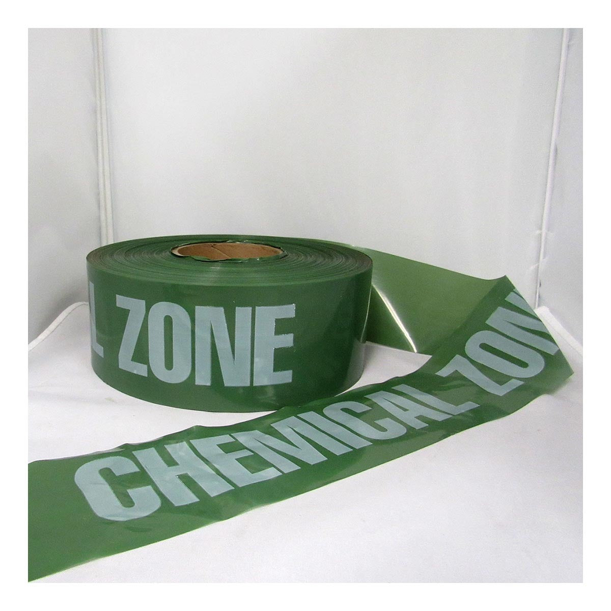 Harris Industries 3" X 1000' Green 4 mil Polyethylene BT Series Barricade Tape "CHEMICAL ZONE"