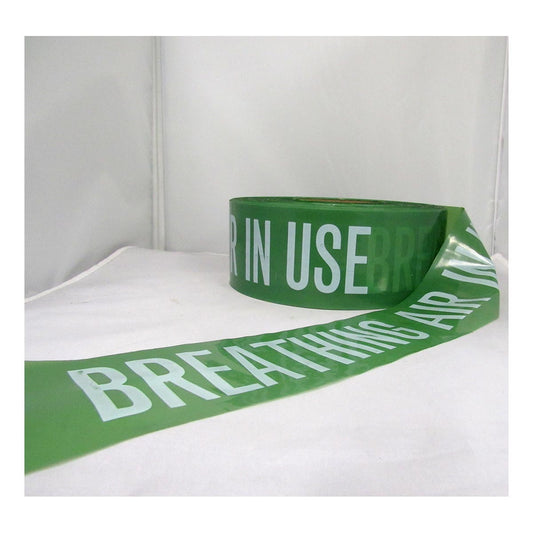 Harris Industries 3" X 1000' Green 4 mil Polyethylene BT Series Barricade Tape "DANGER BREATHING AIR IN USE"