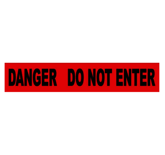 NMC™ 3" X 1000' Black/Red 3 mil Polyethylene Barricade Tape "DANGER DO NOT ENTER"