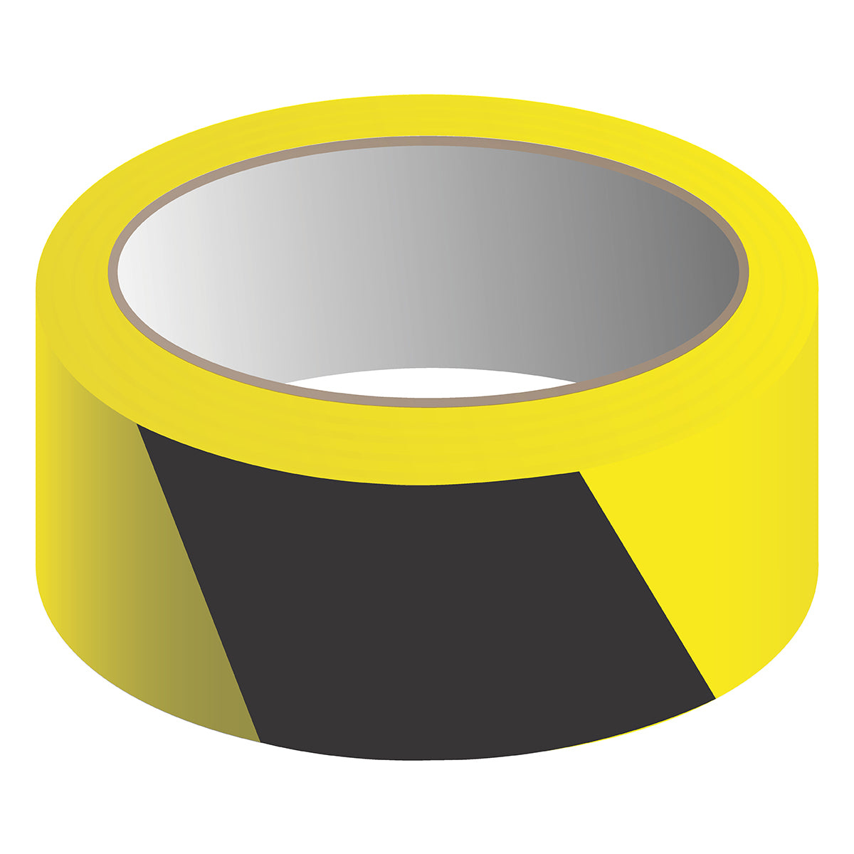 NMC™ 3" X 54' Black/Yellow 6 mil Vinyl Floor Marking Tape