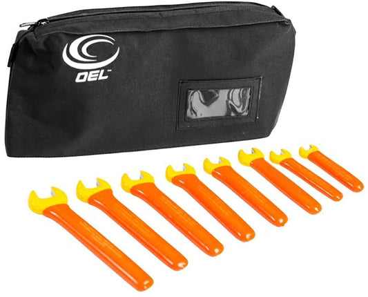 OEL Orange/Yellow Steel And Rubber 8 Piece Wrench Tool Kit