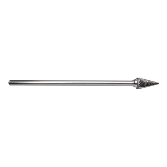 RADNOR™ SM-5L6SC 1/2" X 7/8" Pointed Cone Shape Single Cut Carbide Burr