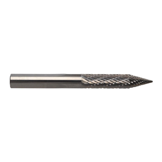 RADNOR™ STB-015T 5/16" X 1 1/2" Tri-Shank Tire Shape Double Cut Carbide Burr