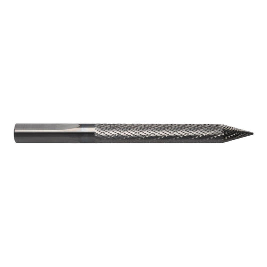 RADNOR™ STB-017T 3/8" X 3" Tri-Shank Tire Shape Double Cut Carbide Burr