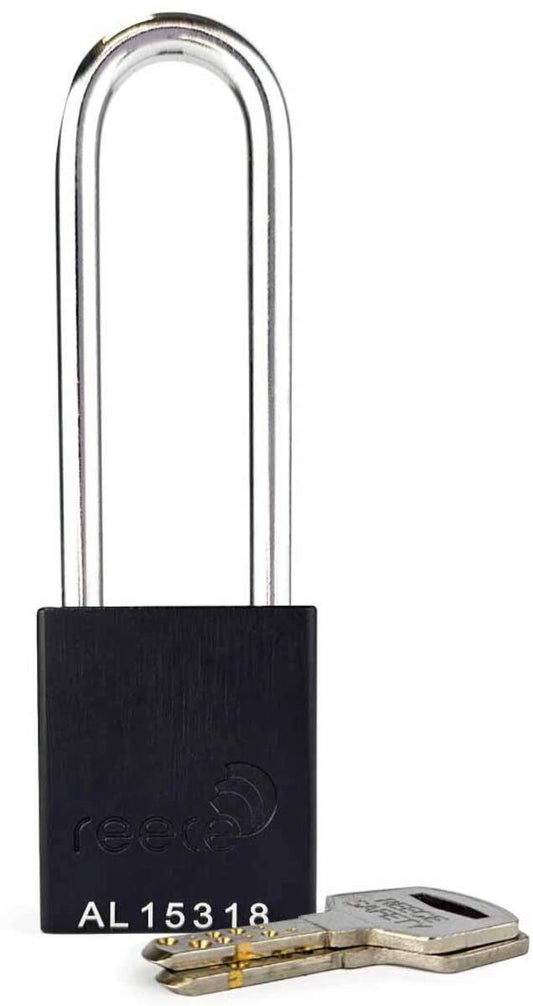 Reece Safety Black Anodized Aluminum Padlock (Keyed Alike)