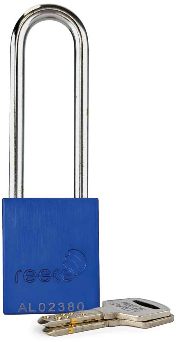 Reece Safety Blue Anodized Aluminum Padlock (Keyed Alike)