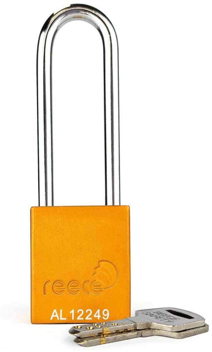 Reece Safety Yellow Anodized Aluminum Padlock (Keyed Alike)