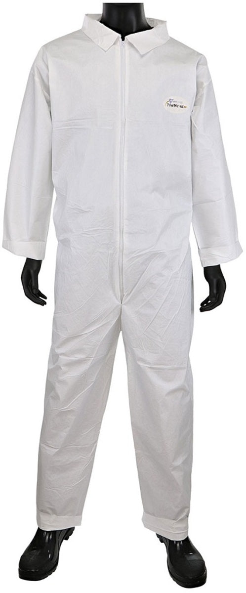 RADNOR™ Large White Posi-Wear® BA™  Disposable Coveralls