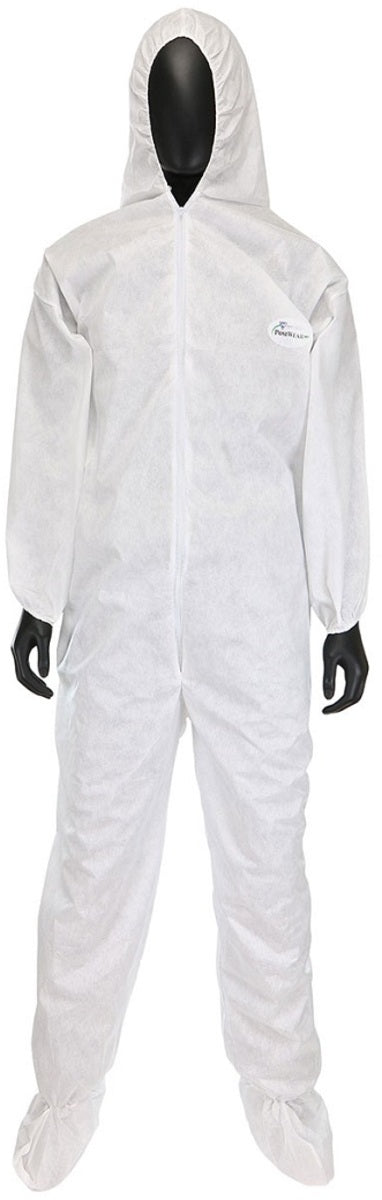 RADNOR™ Large White Posi-Wear® M3™  Disposable Coveralls