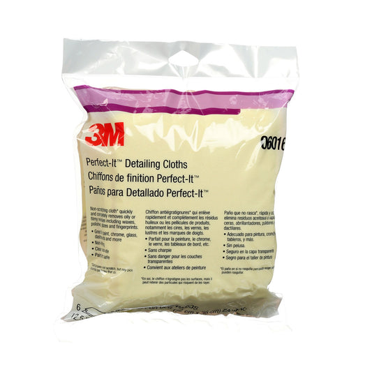 3M™ Perfect-It™ 12" X 14.1" Yellow Microfiber Detailing Cloth (6 Cloths Per Pack)