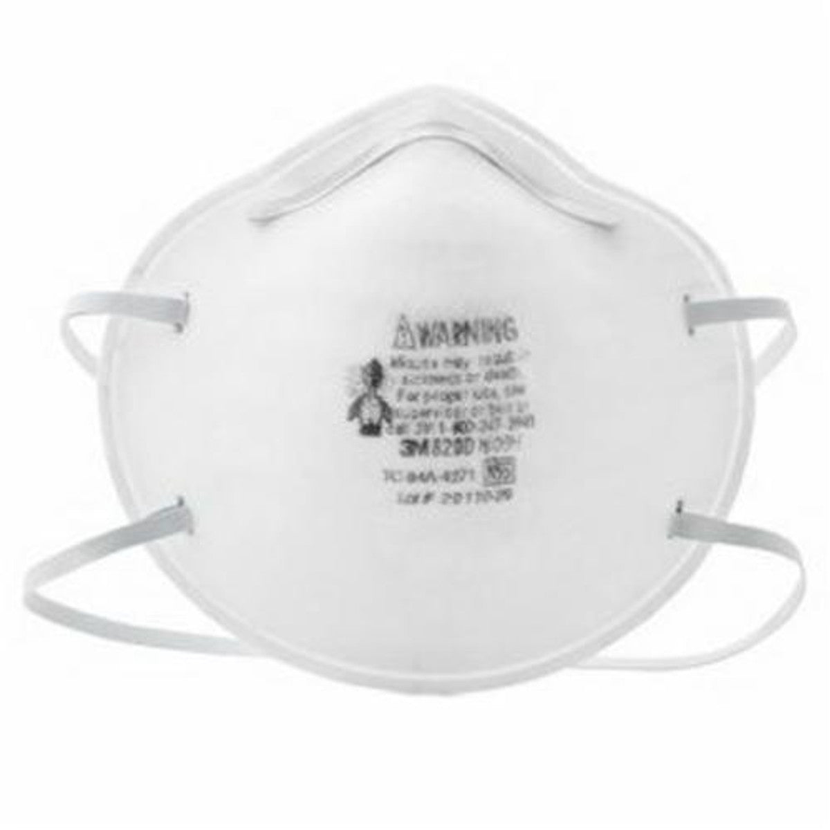 3M™ 051131-07023 Particulate Disposable Respirator 8200/07023(AAD), N95, Dual Elastic, White (8/BX) (Per Box)