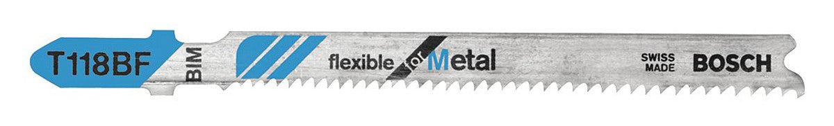 Bosch T118BF100  3-5/8", 11-14TPI, Flexible, BI-Metal, T-Shank Jigsaw Blade (100/PK) (Per Pack)