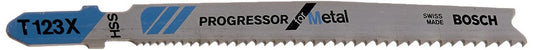 Bosch T123X100  4",10-24TPI, HSS, "PROGRESSOR" T-Shank Jigsaw Blade (100/PK) (Per Pack)