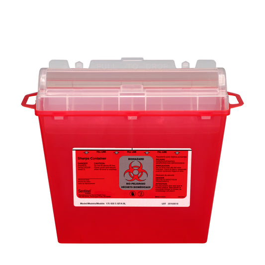 Acme-United Corporation 12.63" X 9.62" X 3.75"/5 Quart First Aid Only® Sharps Container