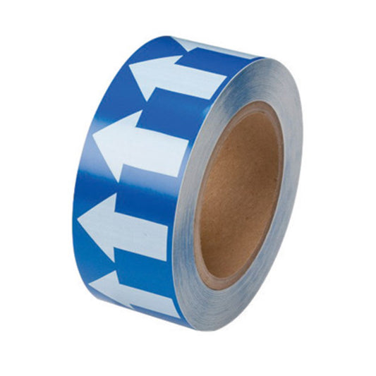 Brady® 2" X 30 yd White/Blue 4 mil Vinyl Directional Flow Arrow Tape