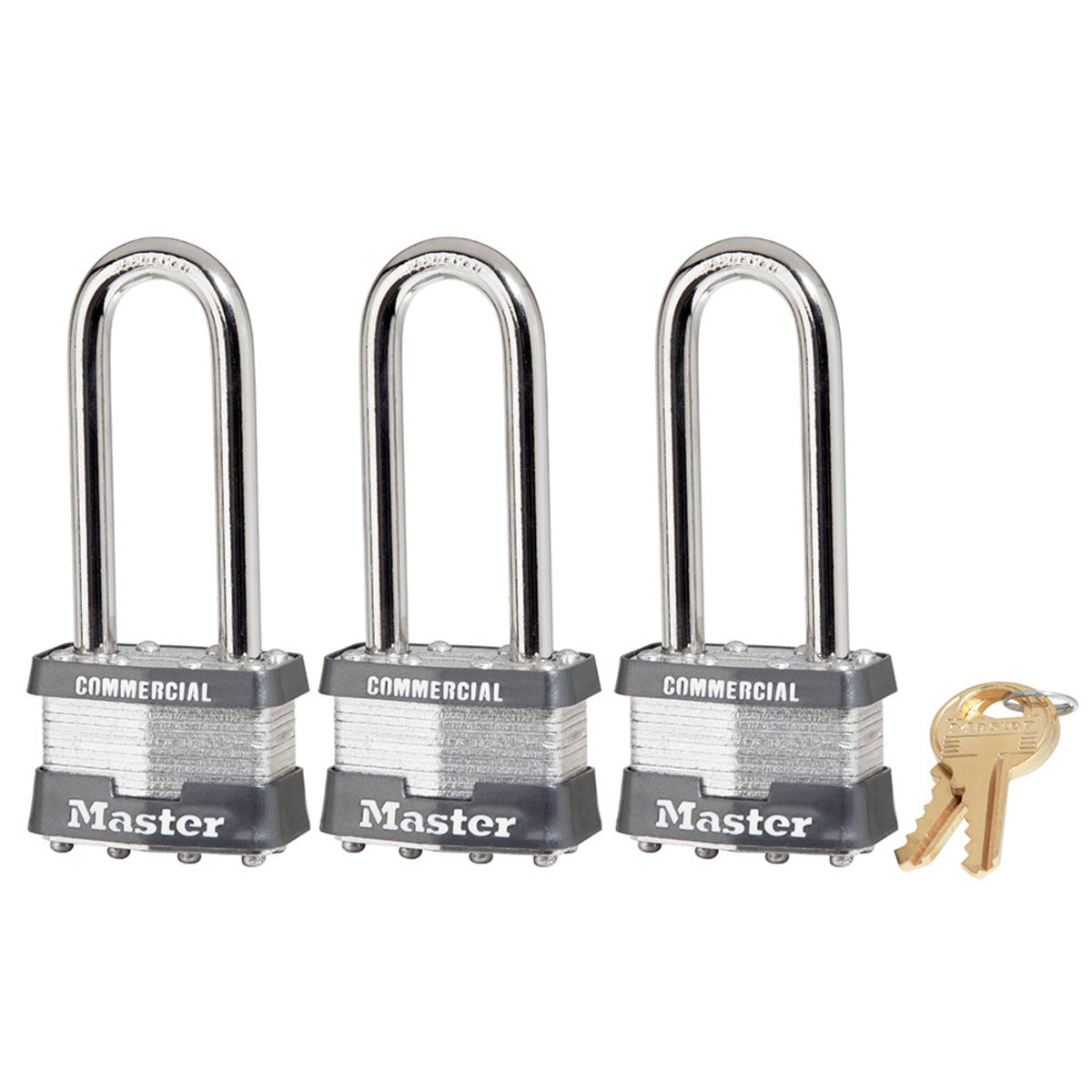 Master Lock® Silver Laminated Steel General Security Padlock Hardened Steel Shackle