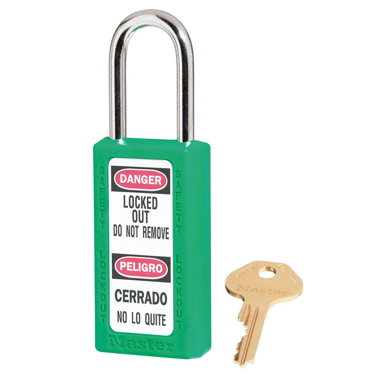 Master Lock® Green Thermoplastic Zenex™ 6 Pin Tumbler Padlock Steel Shackle