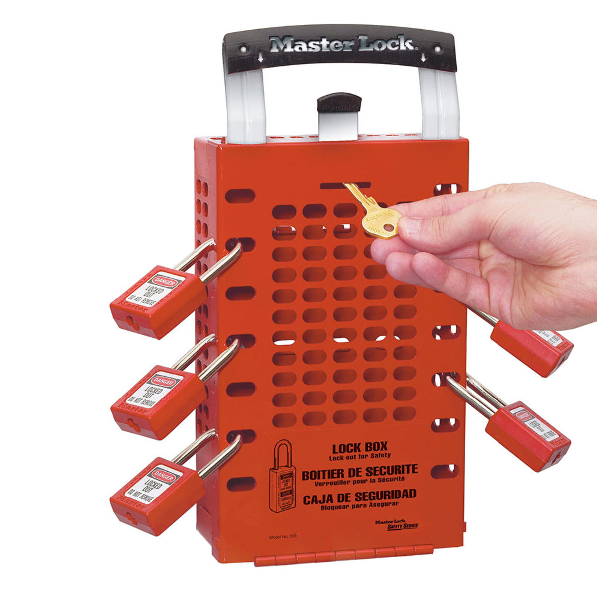 Master Lock® Red Steel Group Lock Box