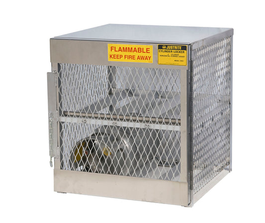 Justrite® 30" W X 33 1/2" H X 32" D" Silver Aluminum Storage Locker