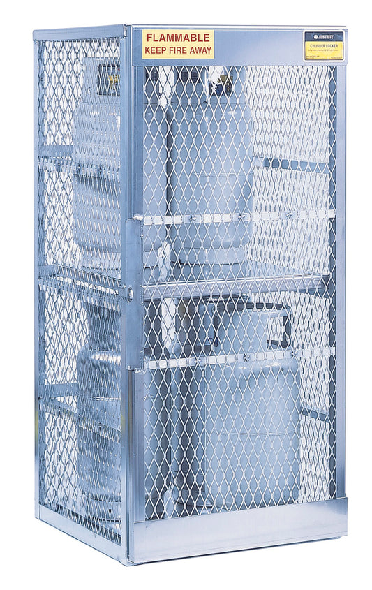 Justrite® 30" W X 65" H X 32" D" Silver Aluminum Storage Locker