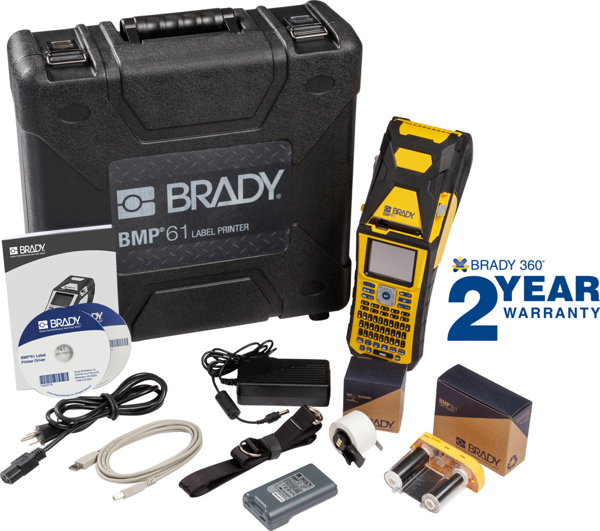 Brady® 12.93" X 4.22" X 4.19" Yellow/Gray BMP®61 Printer