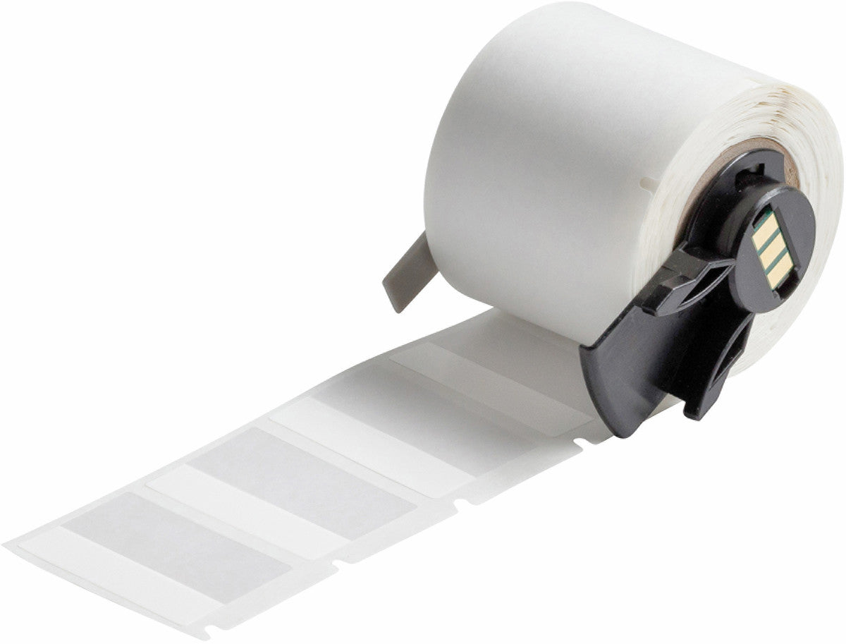 Brady® 1" X 1 1/2" White/Clear BMP®61 BMP®71 TLS 2200® TLS-PC Link™ Flame-Retardant/Self-Laminating Vinyl Label (250 Per Roll)