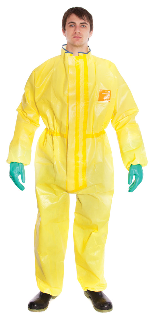 Ansell X-Large Yellow Microchem® Laminate Disposable Coveralls