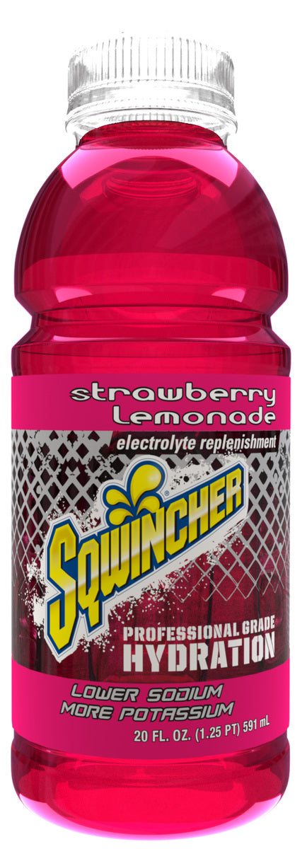 Sqwincher® 20 Ounce Strawberry Lemonade Flavor Sqwincher® Ready To Drink Bottle Electrolyte Drink (24 Each Per Case)