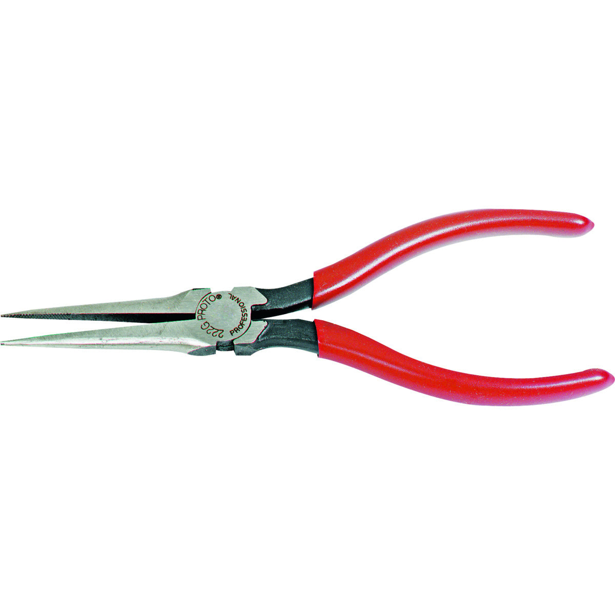 Stanley® 2 5/32" X 6 5/32" Steel Proto® Needle Nose Plier With Red Plastic Dipped Handle