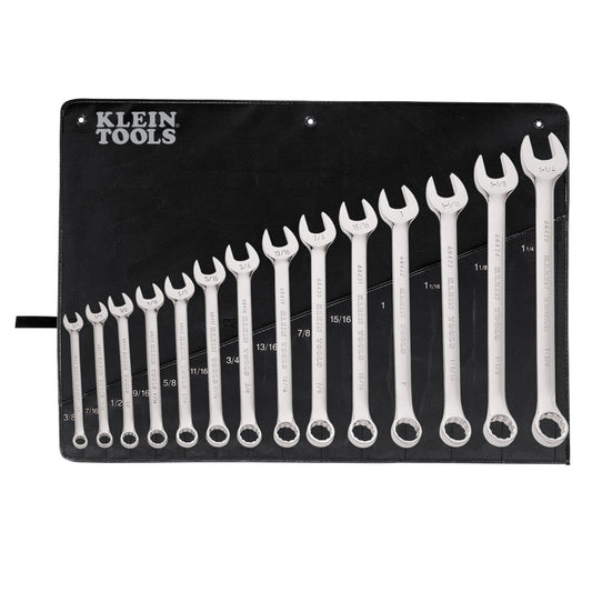 Klein Tools 3/8" - 1 1/4" Silver Nickel Chrome Plated Alloy Steel Wrench Set