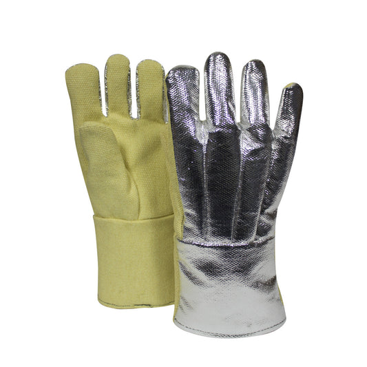 National Safety Apparel® Regular 14" Yellow/Aluminized 53 Ounce Thermobest™ Heat Resistant Gloves With Wool Lining And Straight Thumb