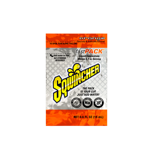 Sqwincher® .6 Ounce Orange Flavor Fast Pack® Packet Electrolyte Drink