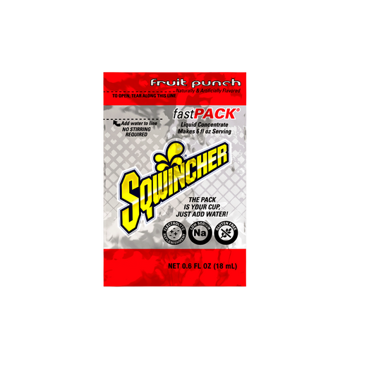 Sqwincher® .6 Ounce Fruit Punch Flavor Fast Pack® Packet Electrolyte Drink