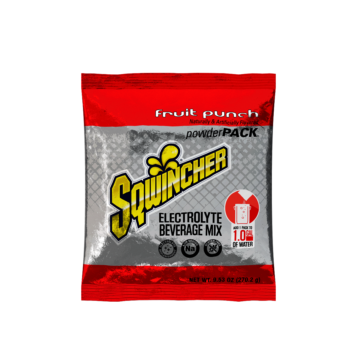 Sqwincher® 9.53 Ounce Fruit Punch Flavor Powder Pack Bag Electrolyte Drink