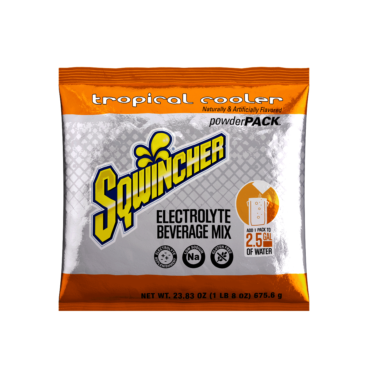 Sqwincher® 23.83 Ounce Tropical Cooler Flavor Powder Pack Bag Electrolyte Drink