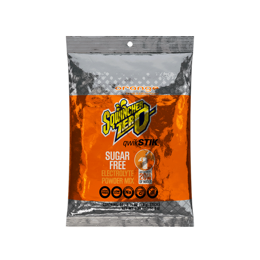 Sqwincher® .11 Ounce Orange Flavor Qwik Stik® ZERO Packet Sugar Free/Low Calorie Electrolyte Drink