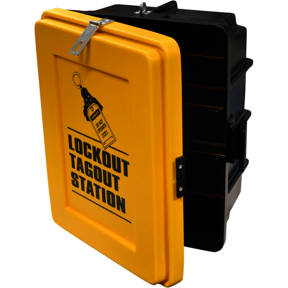 Brady® Black/Yellow Plastic Lockout Station "LOCKOUT TAGOUT STATION"