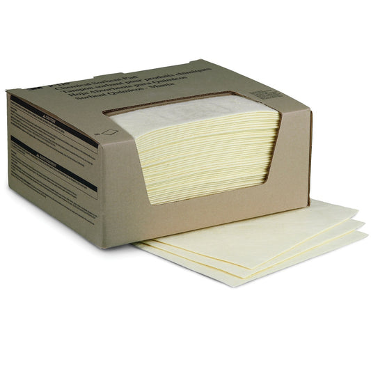 3M™ 11" X 13" Yellow Polyester/Polypropylene Sorbent Pad