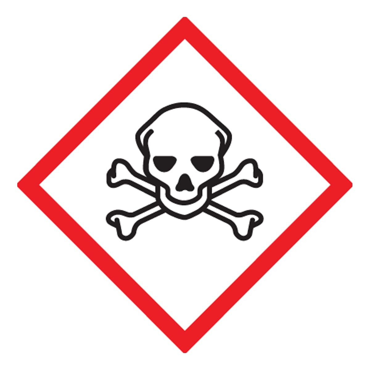 AccuformNMC™ 1" X 1" Red/Black/White Paper GHS Label "SKULL & CROSSBONES (Graphic Only)"