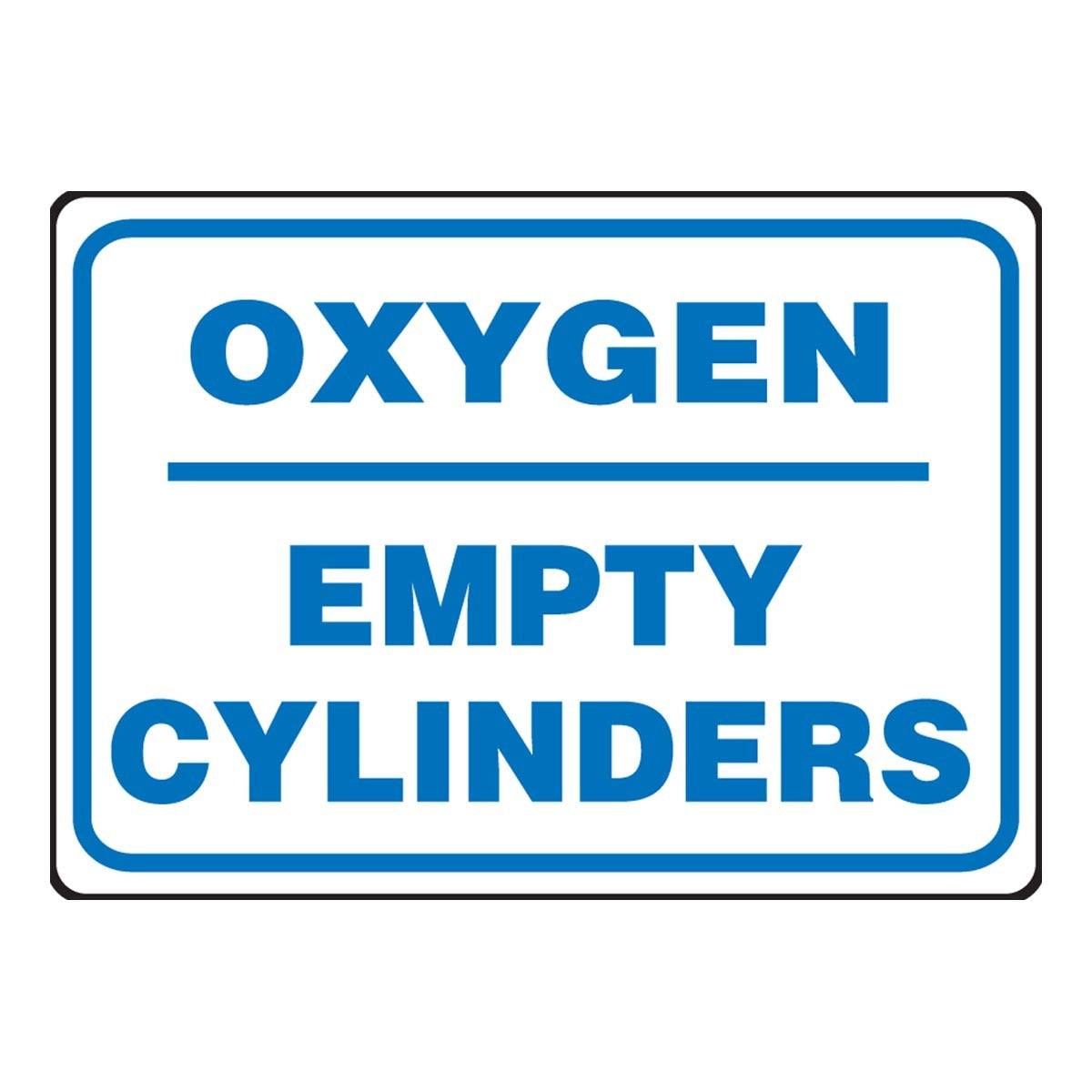 AccuformNMC™ 10" X 14" Blue/White Aluminum Safety Sign "OXYGEN EMPTY CYLINDERS"