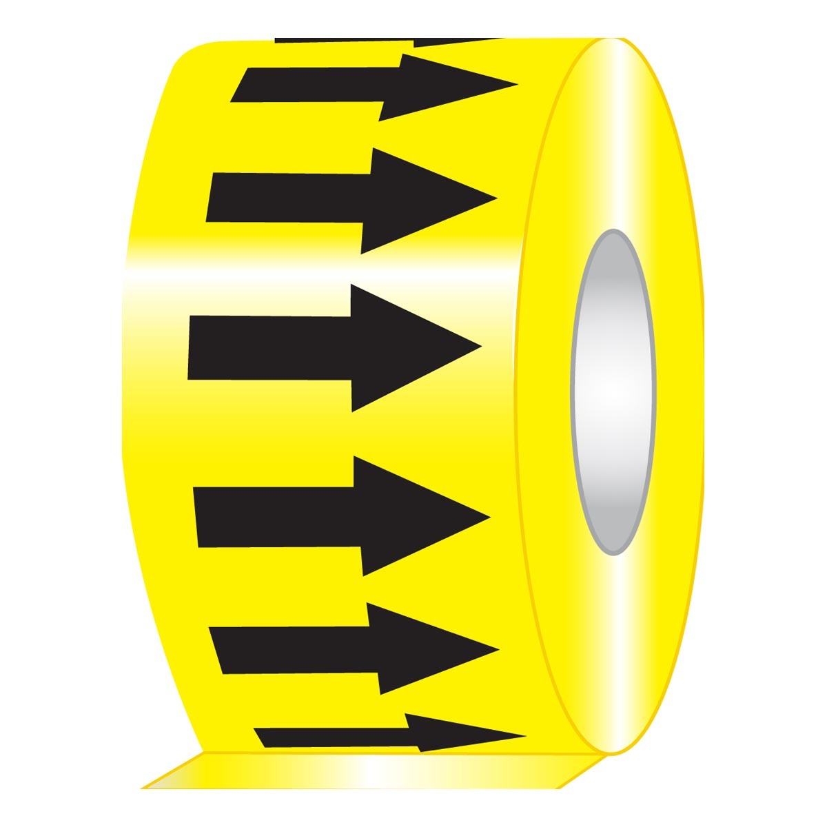 AccuformNMC™ 2" X 54' Black/Yellow Vinyl Directional Flow Arrow Tape "(BLACK ARROWS GRAPHIC)"