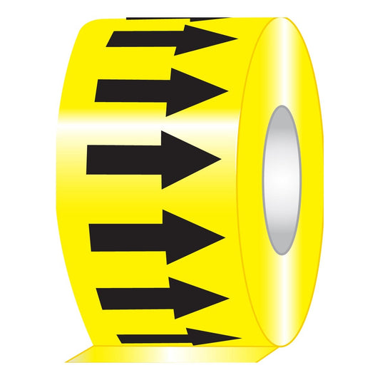 AccuformNMC™ 2" X 54' Black/Yellow Vinyl Directional Flow Arrow Tape "(BLACK ARROWS GRAPHIC)"