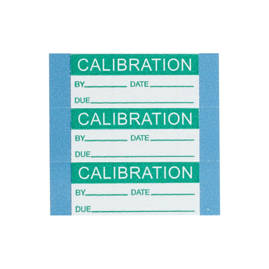 Brady® 0.625" X 1.5" Green/White Repositionable Rubber Vinyl Label (25 Per Pack) "CALIBRATION"