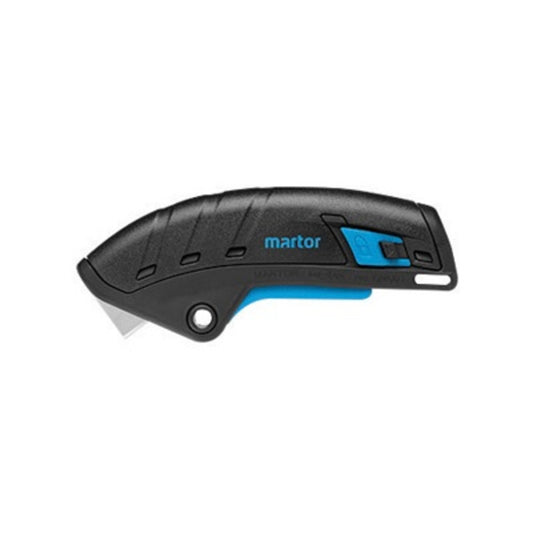 Martor 128 mm X 18 mm X 50 mm Black/Blue Polycarbonate Plastic SECUPRO MERAK Fully Automatic Retractable Safety Knife