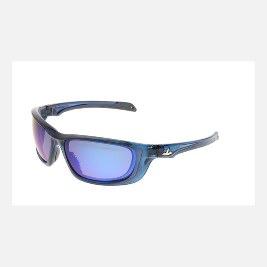 Crews USS Defense® Black Safety Glasses With Blue Diamond Mirror/Polarized/Anti-Scratch Lens